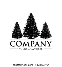 Forest tree logo template vector illustration