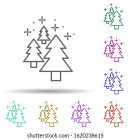 Forest, tree in multi color style icon. Simple thin line, outline vector of geography icons for ui and ux, website or mobile application