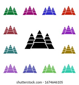 Bosque, icono de estilo multicolor de árbol. Glifo simple, vector plano de iconos ecológicos para ui y ux, sitio web o aplicación móvil