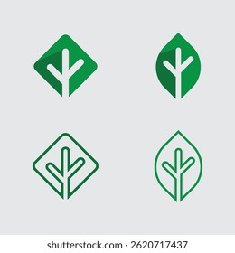 Forest Tree and Natural Plant Emblem Design for Conservation NGO and Green Earth Projects

