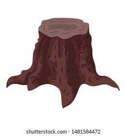Forest tree stump icon. Cartoon of forest tree stump vector icon for web design isolated on white background