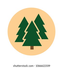 Forest tree vector icon simple camping icon green