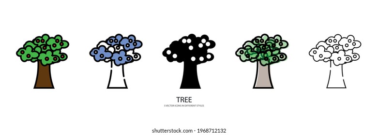 forest tree vector type icon
