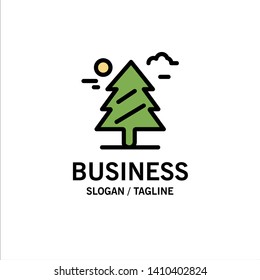 Forest, Tree, Weald, Canada Business Logo Template. Flat Color
