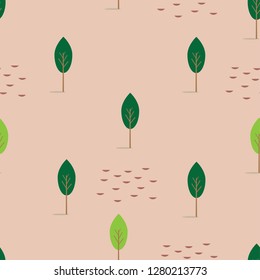 Forest trees background. Vector illustration. Textile bedclothes pattern. 