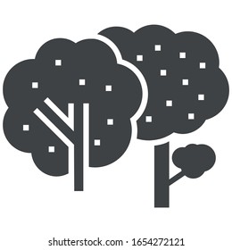 Forest trees black icon on white background