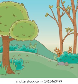 Forest with trees design vector illustration