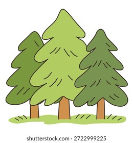 Forest trees in flat style for ecology nature concept. Ideal for environmental campaigns, education materials, sustainability posters, and green branding.