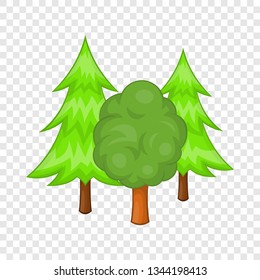 Forest trees icon in cartoon style on a background for any web design 