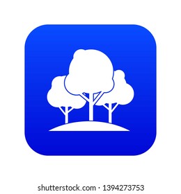 Forest trees icon digital blue for any design isolated on white vector illustration