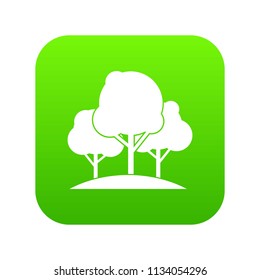 Forest trees icon digital green for any design isolated on white vector illustration