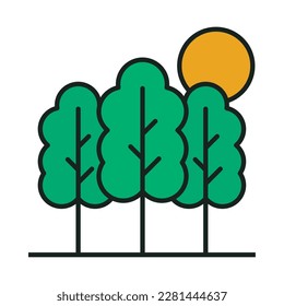 forest trees icon isolated design