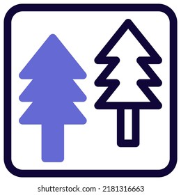 Forest trees as an indication as a warning on road