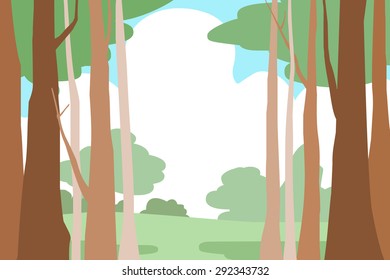 forest trees landscape  vector background illustration