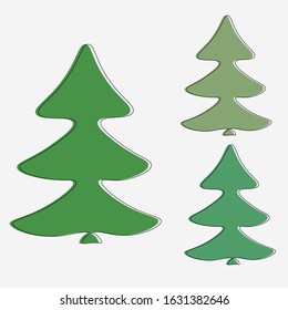 Forest trees line drawing silhouette vector illustration