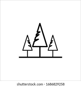  forest trees line icon style vector for your web design, logo, UI. illustration