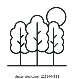 forest trees line isolated icon