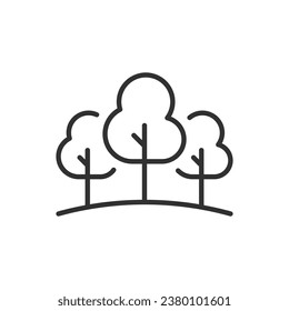 Forest. Trees, linear icon. Line with editable stroke