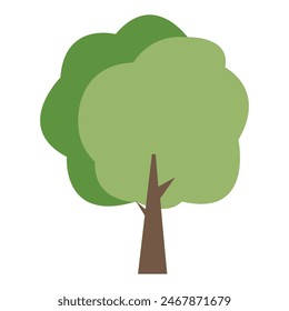 A forest trees nature icon in a flat style, depicting a green tree as a vector icon.

