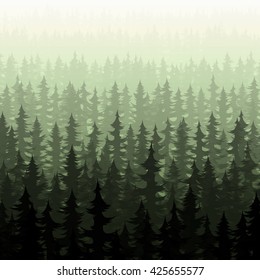 Forest trees. Nature landscape, summer green background. National Park