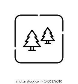 Forest trees, nature symbol vector icon