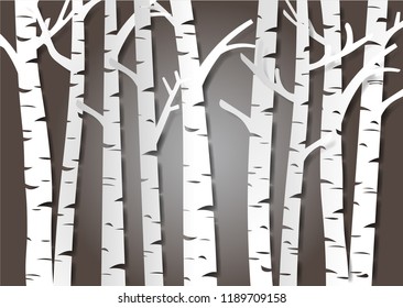 forest trees, paper art