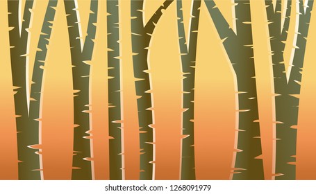forest trees, paper art