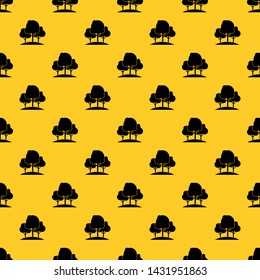 Forest trees pattern seamless vector repeat geometric yellow for any design