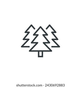 Forest trees tree woods icon, vector illustration