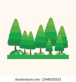 Forest Trees Vector Illustration Design