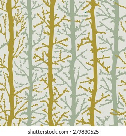 Forest trees - vector seamless pattern