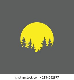 Forest tress with sun illustration design suitable for shirts, wall art, accessories, hats, stickers, phone cases and frames.