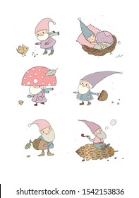Forest trolls. New Year's Elves. Funny gnomes. Little funny men