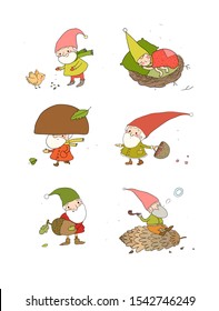 Forest trolls. New Year's Elves. Funny gnomes. Little funny men