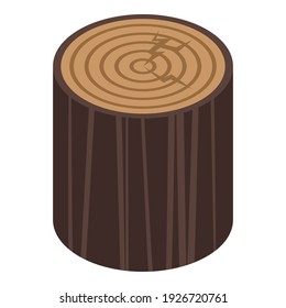 Forest trunk icon. Isometric of forest trunk vector icon for web design isolated on white background