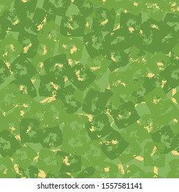 Forest UFO camouflage of various shades of green and yellow colors. It is a colorful seamless pattern that can be used as a camo print for clothing and background and backdrop or computer wallpaper