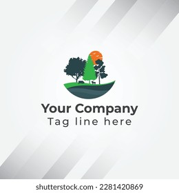 forest unique logo design 1