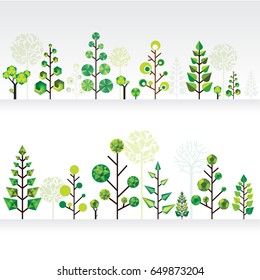 a forest of various geometric trees