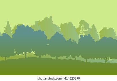 Forest vector background illustration landscape