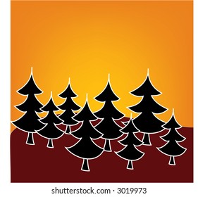 Forest (vector, easy to change colors, layered)