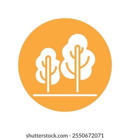 forest Vector Glyph Circle . Eps 10 file