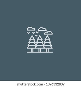 Forest vector icon. Forest concept stroke symbol design. Thin graphic elements vector illustration, outline pattern for your web site design, logo, UI. EPS 10.