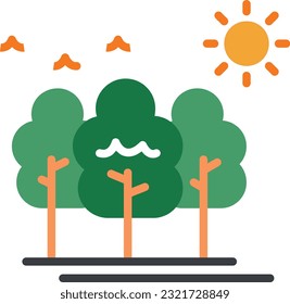 Forest Vector Icon Flat Style