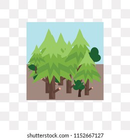 Forest vector icon isolated on transparent background, Forest logo concept