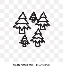 Forest vector icon isolated on transparent background, Forest logo concept