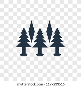 Forest vector icon isolated on transparent background, Forest transparency logo concept