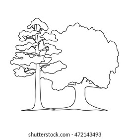 forest vector icon in line style for web