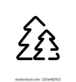 Forest Vector Icon, Outline style icon, from Adventure icons collection, isolated on white Background.
