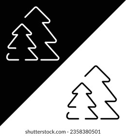 Forest Vector Icon, Outline style icon, from Adventure icons collection, isolated on Black and white Background.