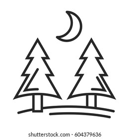 forest vector icon in simple outline style. This icon are perfect for your websites and applications.